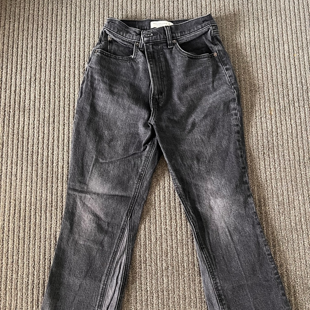Abercrombie Kick Flare High Rise Black Jeans